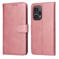 For Xiaomi Redmi Poco F5 Classic Calf Texture Flip Leather Phone Case(Rose Gold)