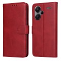 For Xiaomi Redmi Note13 Pro+ 5G Global Classic Calf Texture Flip Leather Phone Case(Red)