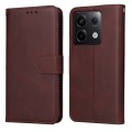 For Xiaomi Redmi Note13 Pro 5G Global Classic Calf Texture Flip Leather Phone Case(Brown)