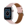 Embossed Love Genuine Leather Watch Band For Apple Watch 8 45mm(Pink)