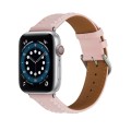 Embossed Love Genuine Leather Watch Band For Apple Watch 4 44mm(Pink)