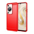For Huawei Enjoy 70 Brushed Texture Carbon Fiber TPU Phone Case(Red)