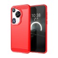 For Huawei Pura 70 Ultra Brushed Texture Carbon Fiber TPU Phone Case(Red)