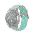 22mm Universal Sports Two Colors Silicone Replacement Strap Watchband(Grey Teal)