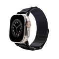 Nylon Two Section Watch Band For Apple Watch 8 45mm(Black)
