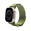 Nylon Two Section Watch Band For Apple Watch 7 45mm(Dark Green)