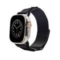 Nylon Two Section Watch Band For Apple Watch 9 41mm(Black)