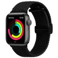 Magnetic Fold Clasp Woven Watch Band For Apple Watch Ultra 49mm(Black)