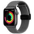 Magnetic Fold Clasp Woven Watch Band For Apple Watch SE 2022 40mm(Grey)