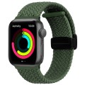 Magnetic Fold Clasp Woven Watch Band For Apple Watch SE 2022 44mm(Green)