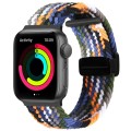 Magnetic Fold Clasp Woven Watch Band For Apple Watch 7 45mm(Denim Color)