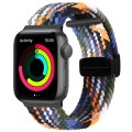 Magnetic Fold Clasp Woven Watch Band For Apple Watch SE 44mm(Denim Color)