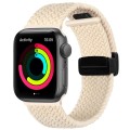 Magnetic Fold Clasp Woven Watch Band For Apple Watch 4 44mm(Starlight Color)