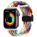 Magnetic Fold Clasp Woven Watch Band For Apple Watch 42mm(Rainbow Color)