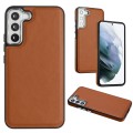 For Samsung Galaxy S23+ Leather Texture Full Coverage Phone Case(Brown)