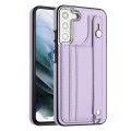 For Samsung Galaxy S23+ Shockproof Leather Phone Case with Wrist Strap(Purple)