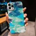 For iPhone 15 Pro Max Precise Hole Camouflage Pattern PC Phone Case(Blue Green)