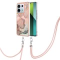 For Xiaomi Redmi Note 13 Pro 5G Global Electroplating Marble Dual-side IMD Phone Case with Lanyard(R