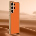 For Samsung Galaxy S23 Ultra 5G Litchi Texture Genuine Leather Phone Case(Orange)