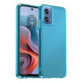 For Motorola Moto G34 Candy Series TPU Phone Case(Transparent Blue)
