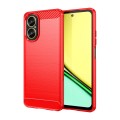 For Realme C67 4G Brushed Texture Carbon Fiber TPU Phone Case(Red)