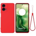 For Motorola Moto G04 / G24 Pure Color Liquid Silicone Shockproof Phone Case(Red)