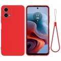 For Motorola Moto G34 Pure Color Liquid Silicone Shockproof Phone Case(Red)