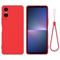 For Sony Xperia 5 VI Pure Color Liquid Silicone Shockproof Phone Case(Red)