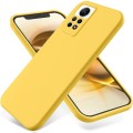 For Xiaomi Redmi Note 12 Pro 4G Pure Color Liquid Silicone Shockproof Phone Case(Yellow)