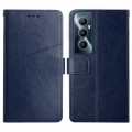 For Realme C65 4G HT01 Y-shaped Pattern Flip Leather Phone Case(Blue)