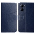 For vivo Y03 4G HT01 Y-shaped Pattern Flip Leather Phone Case(Blue)