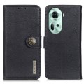 For OPPO Reno11 5G Global KHAZNEH Cowhide Texture Flip Leather Phone Case(Black)