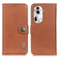 For OPPO Reno11 Pro 5G Global KHAZNEH Cowhide Texture Flip Leather Phone Case(Brown)