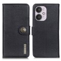 For Xiaomi Redmi 13C KHAZNEH Cowhide Texture Flip Leather Phone Case(Black)