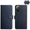 For Realme C67 4G Genuine Leather Fingerprint-proof Flip Phone Case(Blue)