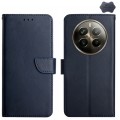 For Realme 12+ Global Genuine Leather Fingerprint-proof Flip Phone Case(Blue)