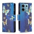 For Xiaomi Redmi Note 13 Pro 4G Global Colored Drawing Pattern Zipper Leather Phone Case(Big Butterf