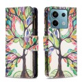 For Xiaomi Poco M6 Pro 4G Colored Drawing Pattern Zipper Leather Phone Case(Big Tree)