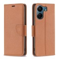For Xiaomi Redmi 13C Litchi Texture Pure Color Leather Phone Case(Brown)