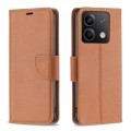 For Xiaomi Redmi Note 13 4G Global Litchi Texture Pure Color Leather Phone Case(Brown)