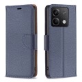 For Xiaomi Redmi Note 13 4G Global Litchi Texture Pure Color Leather Phone Case(Blue)