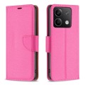 For Xiaomi Redmi Note 13 4G Global Litchi Texture Pure Color Leather Phone Case(Rose Red)