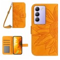 For vivo Y200e 5G/Y100 5G IDN/V30 Lite 5G India Skin Feel Sun Flower Embossed Flip Leather Phone Cas