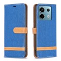 For Xiaomi Redmi Note 13 Pro 4G Global Color Block Denim Texture Leather Phone Case(Royal Blue)
