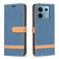 For Xiaomi Redmi Note 13 Pro 4G Global Color Block Denim Texture Leather Phone Case(Dark Blue)