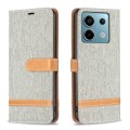 For Xiaomi Redmi Note 13 Pro 4G Global Color Block Denim Texture Leather Phone Case(Grey)