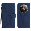 For Realme 12+ Global Stitching Embossed Leather Phone Case(Blue)