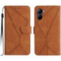 For vivo Y03 4G Stitching Embossed Leather Phone Case(Brown)
