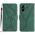 For vivo Y03 4G Stitching Embossed Leather Phone Case(Green)