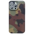 For iPhone 15 Pro Camouflage Pattern Film PC Phone Case(Green Camouflage)